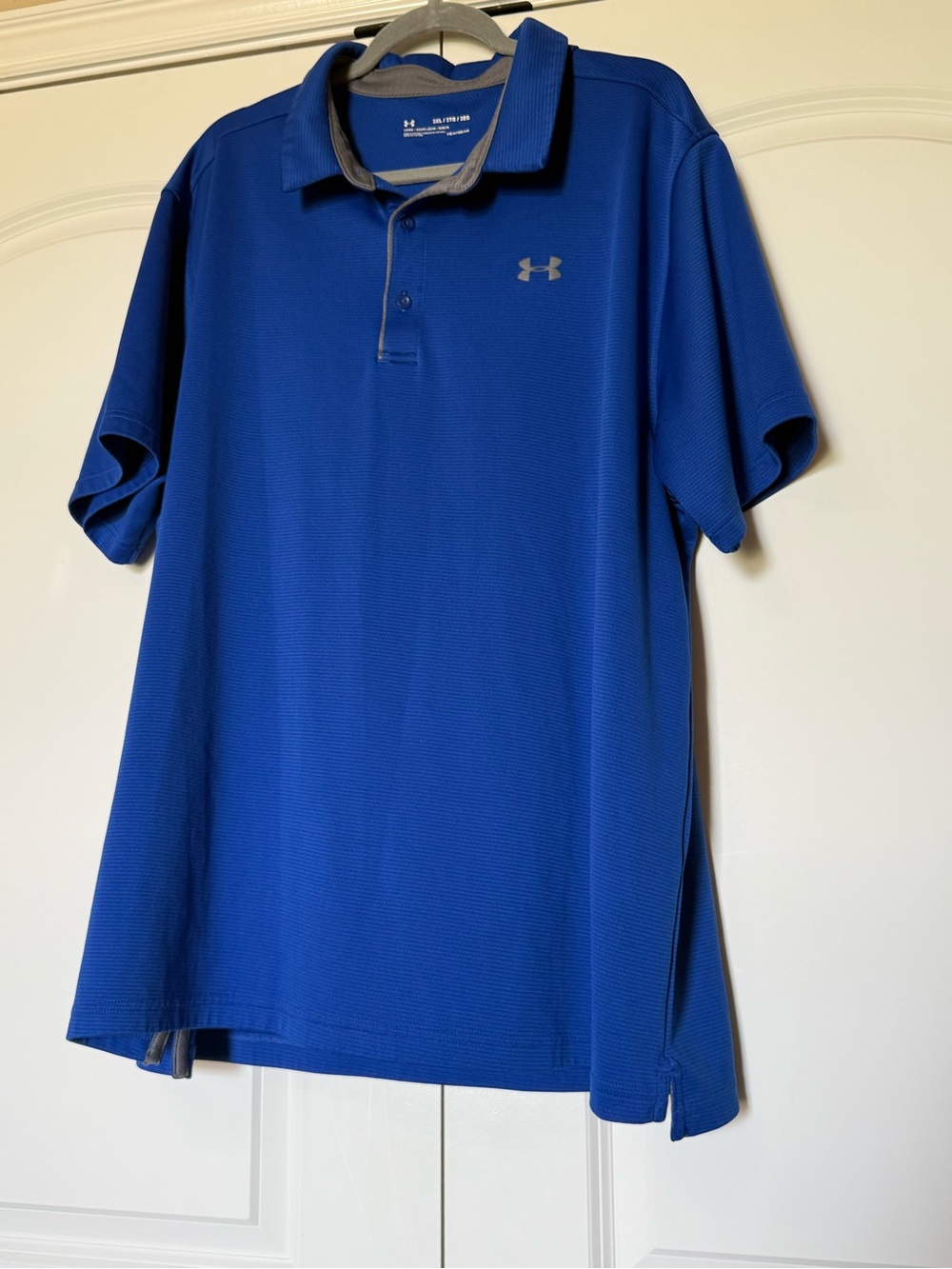 Under Armour Men’s Royal Blue Tech Polo with Gray Accents